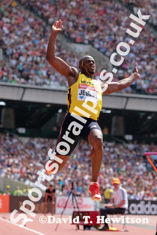 JJ Jegede in the long jump at the  2013 IAAF Diamond League, Sainsbury's Anniversary Games, Queen Elizabeth Olympic Park, London.